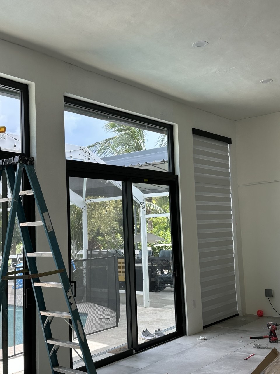 133 inch custom motorized zebra shades Fort Lauderdale