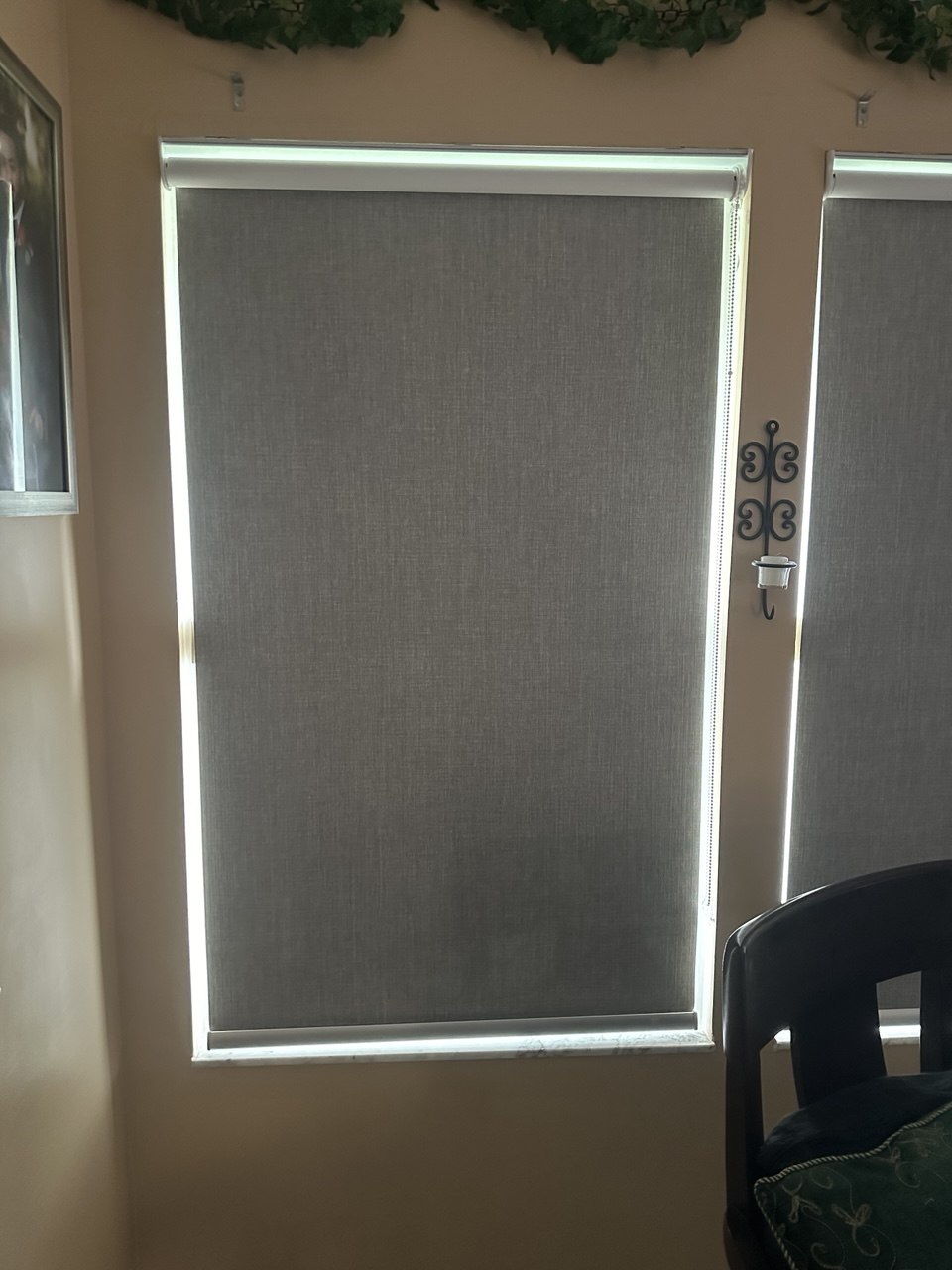 Blackout roller shade installed on the same window in Royal Palm Beach