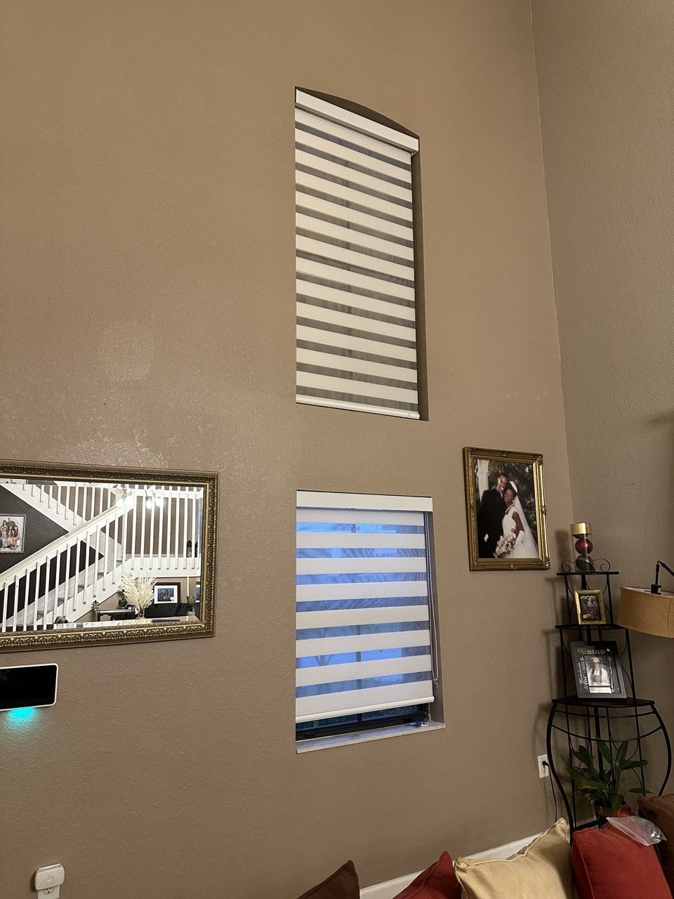 Zebra shades throughout a Kendall house — completed installation