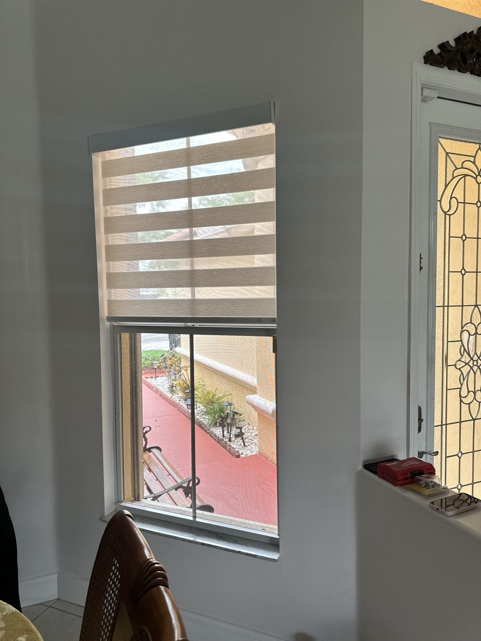 Motorized & Manual Zebra Shades in Hollywood, FL — completed installation
