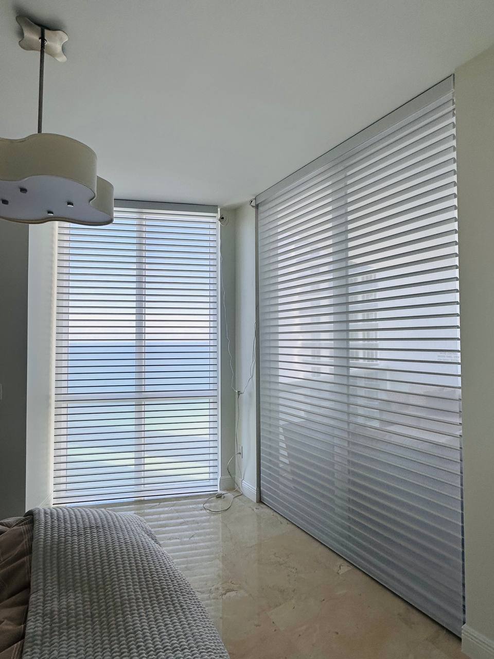 Motorized Shangri-La Shades in Miami — completed installation